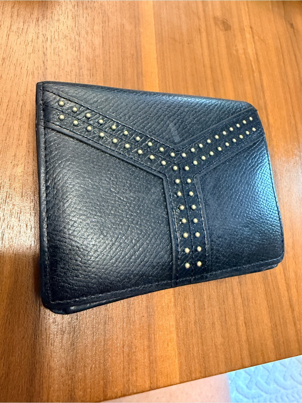 Yves Saint Laurent YSL Black Studded Leather Bifold Wallet w Kisslock - Picture 10 of 13